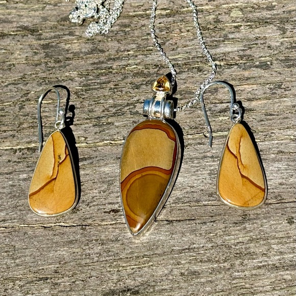 Landscape Jasper Necklace & Earring SET! - Picture 1 of 15